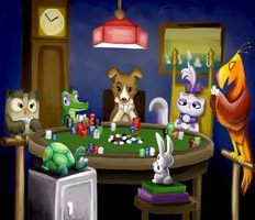 giocatori vari al tavolo di poker